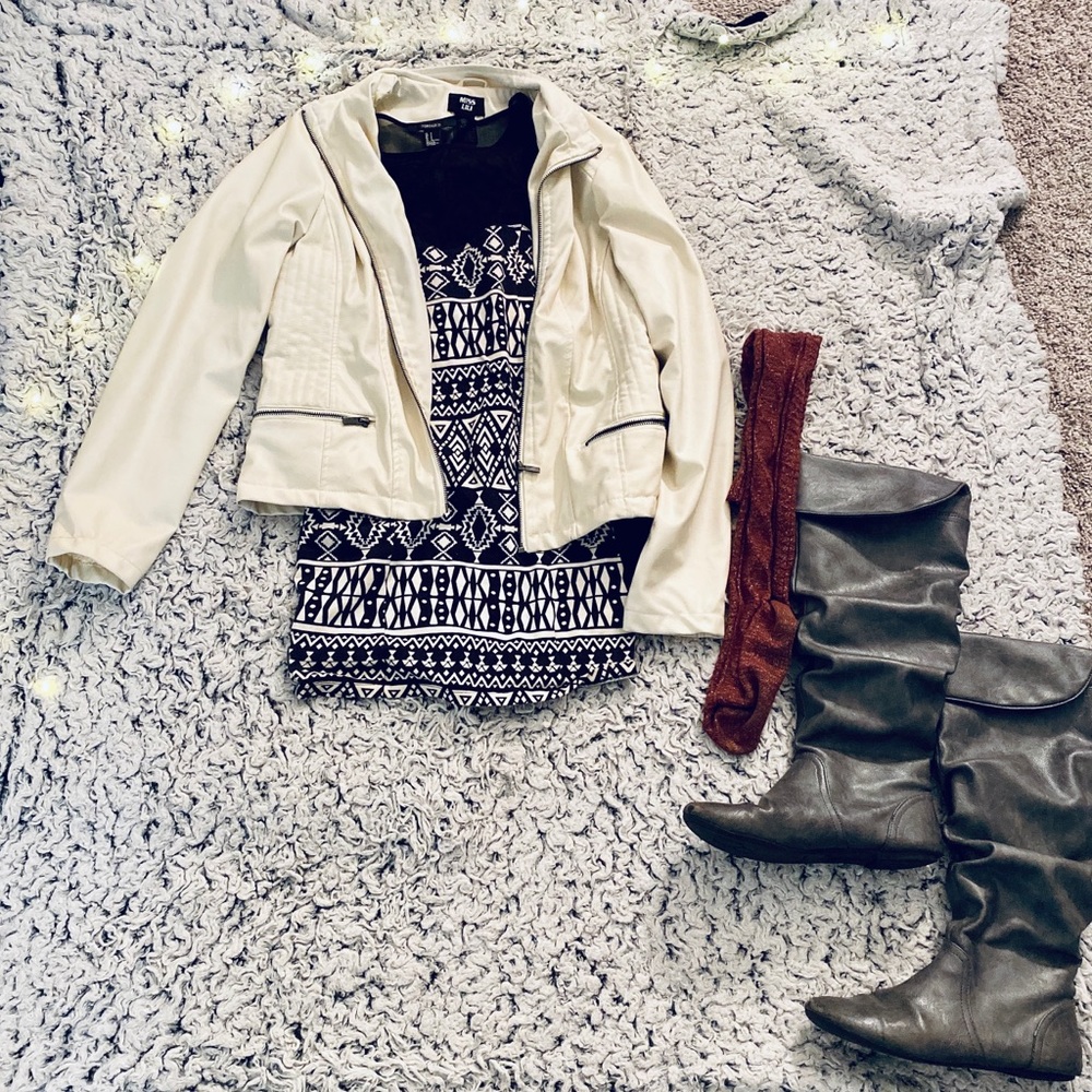 Forever 21 black and white mini dress